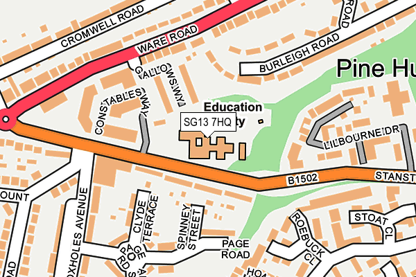 SG13 7HQ map - OS OpenMap – Local (Ordnance Survey)