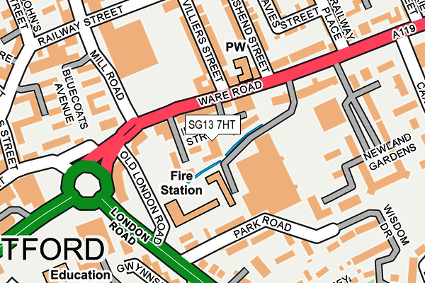 SG13 7HT map - OS OpenMap – Local (Ordnance Survey)