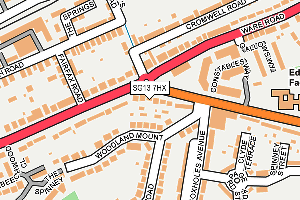 SG13 7HX map - OS OpenMap – Local (Ordnance Survey)