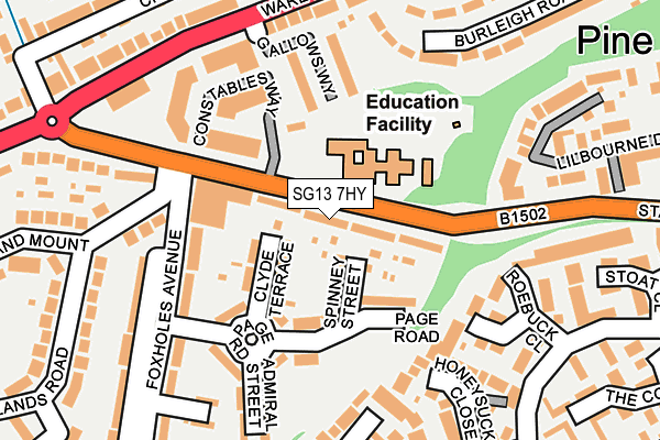 SG13 7HY map - OS OpenMap – Local (Ordnance Survey)