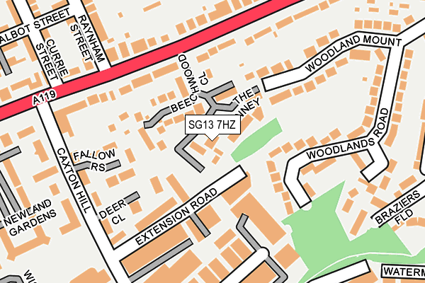 SG13 7HZ map - OS OpenMap – Local (Ordnance Survey)