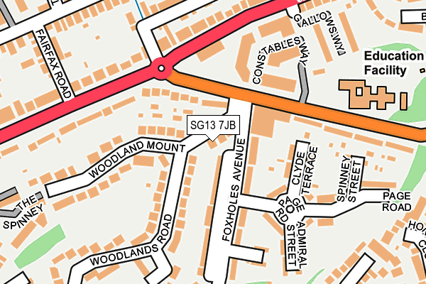 SG13 7JB map - OS OpenMap – Local (Ordnance Survey)