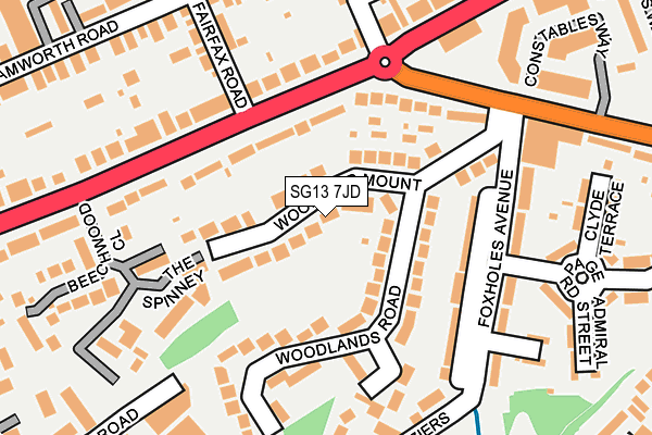 SG13 7JD map - OS OpenMap – Local (Ordnance Survey)