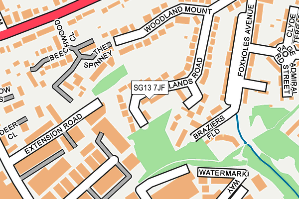 SG13 7JF map - OS OpenMap – Local (Ordnance Survey)