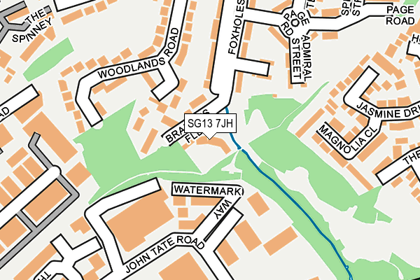 SG13 7JH map - OS OpenMap – Local (Ordnance Survey)