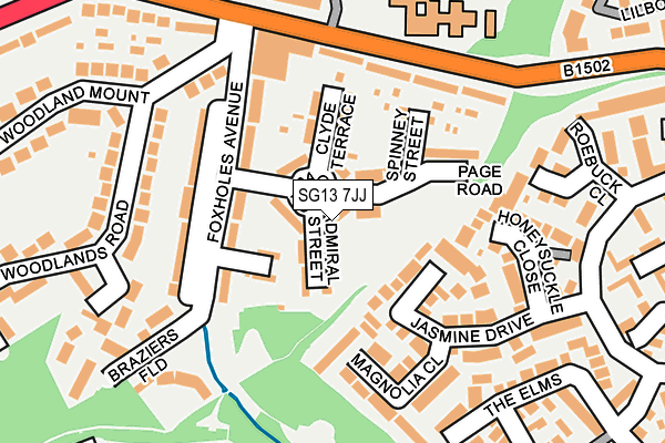 SG13 7JJ map - OS OpenMap – Local (Ordnance Survey)