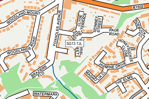 SG13 7JL map - OS OpenMap – Local (Ordnance Survey)