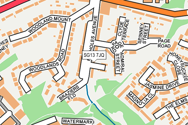 SG13 7JQ map - OS OpenMap – Local (Ordnance Survey)