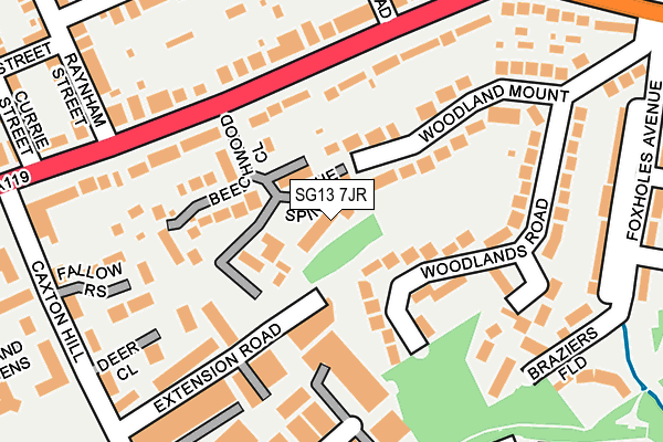 SG13 7JR map - OS OpenMap – Local (Ordnance Survey)