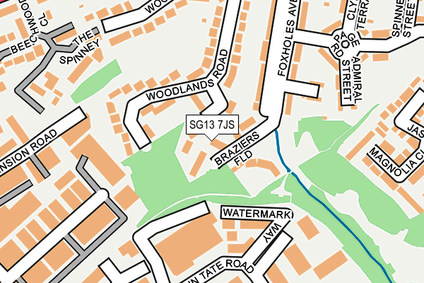 SG13 7JS map - OS OpenMap – Local (Ordnance Survey)