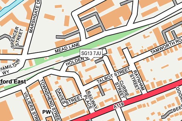 SG13 7JU map - OS OpenMap – Local (Ordnance Survey)