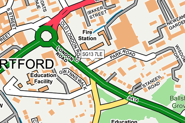 SG13 7LE map - OS OpenMap – Local (Ordnance Survey)