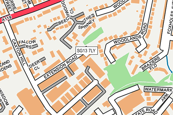 SG13 7LY map - OS OpenMap – Local (Ordnance Survey)