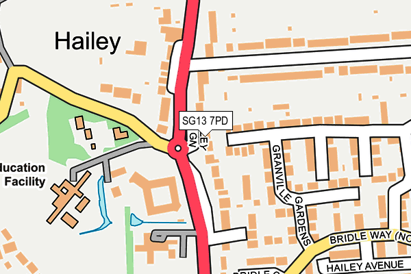 SG13 7PD map - OS OpenMap – Local (Ordnance Survey)