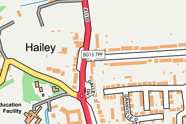 SG13 7PF map - OS OpenMap – Local (Ordnance Survey)
