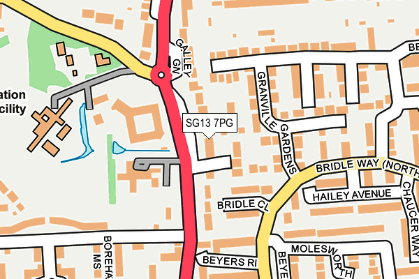 SG13 7PG map - OS OpenMap – Local (Ordnance Survey)