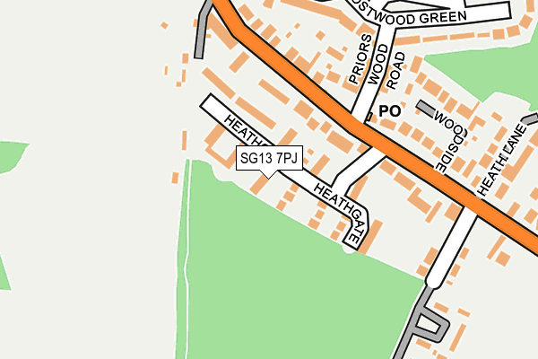 SG13 7PJ map - OS OpenMap – Local (Ordnance Survey)