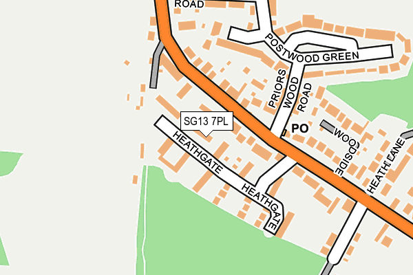 SG13 7PL map - OS OpenMap – Local (Ordnance Survey)