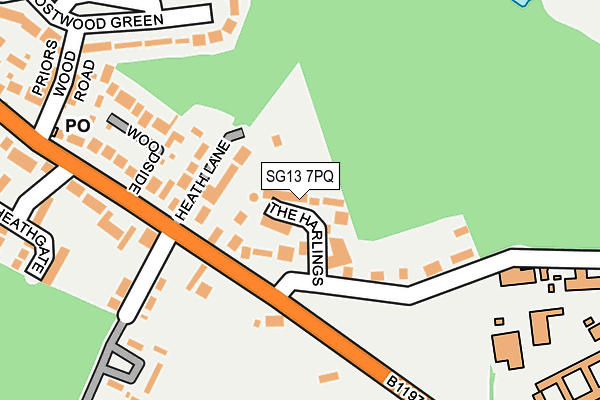 SG13 7PQ map - OS OpenMap – Local (Ordnance Survey)