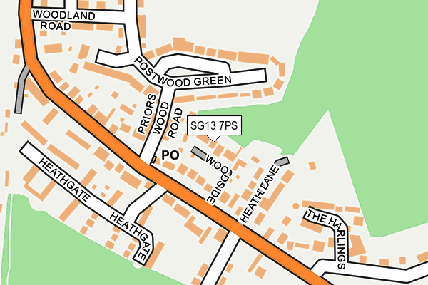 SG13 7PS map - OS OpenMap – Local (Ordnance Survey)