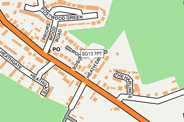 SG13 7PT map - OS OpenMap – Local (Ordnance Survey)