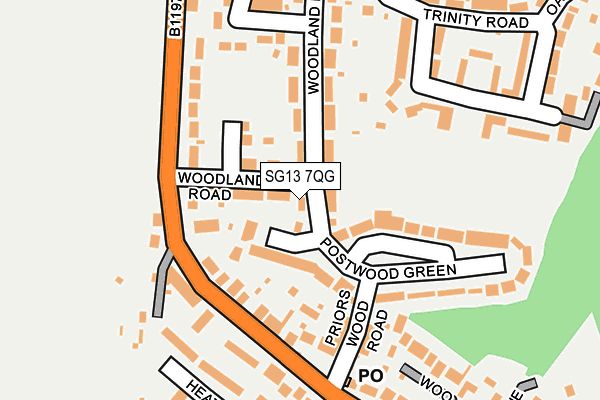 SG13 7QG map - OS OpenMap – Local (Ordnance Survey)