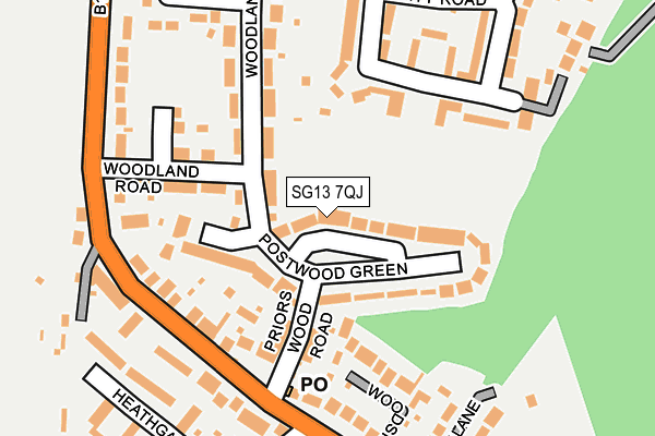 SG13 7QJ map - OS OpenMap – Local (Ordnance Survey)