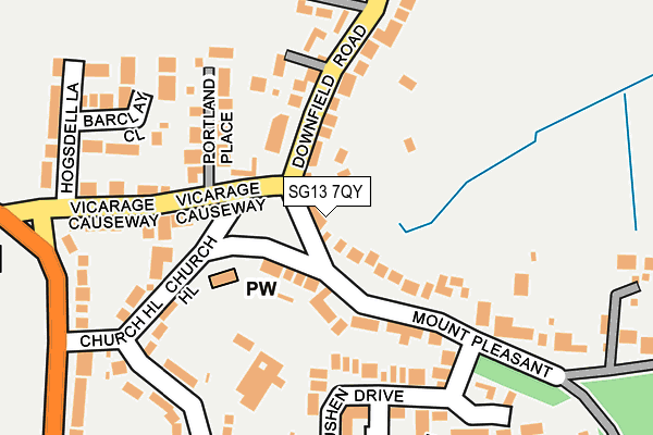 SG13 7QY map - OS OpenMap – Local (Ordnance Survey)
