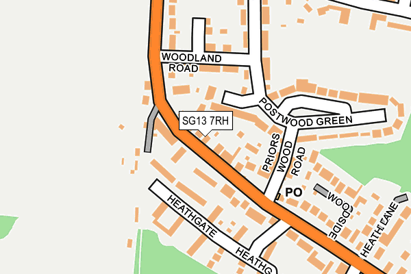 SG13 7RH map - OS OpenMap – Local (Ordnance Survey)