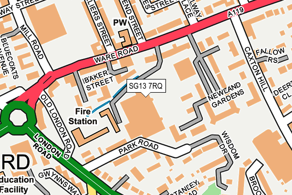 SG13 7RQ map - OS OpenMap – Local (Ordnance Survey)