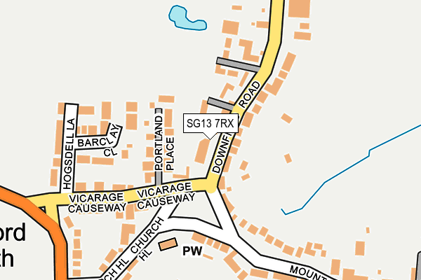 SG13 7RX map - OS OpenMap – Local (Ordnance Survey)