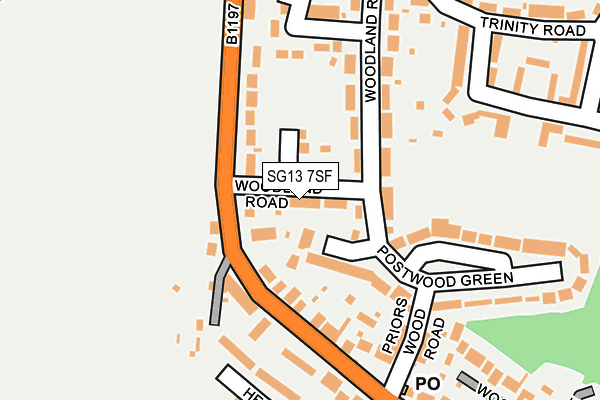 SG13 7SF map - OS OpenMap – Local (Ordnance Survey)