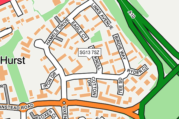 SG13 7SZ map - OS OpenMap – Local (Ordnance Survey)