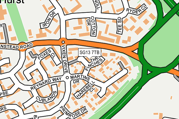 SG13 7TB map - OS OpenMap – Local (Ordnance Survey)