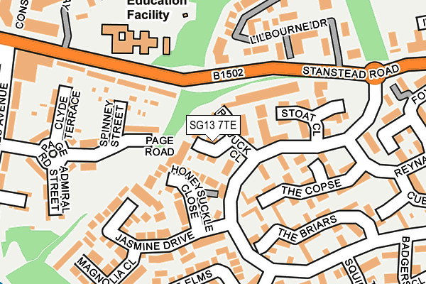 SG13 7TE map - OS OpenMap – Local (Ordnance Survey)