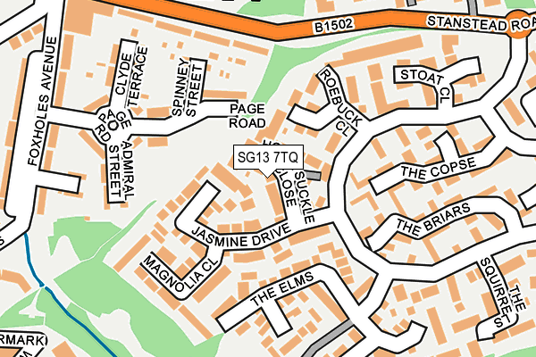 SG13 7TQ map - OS OpenMap – Local (Ordnance Survey)