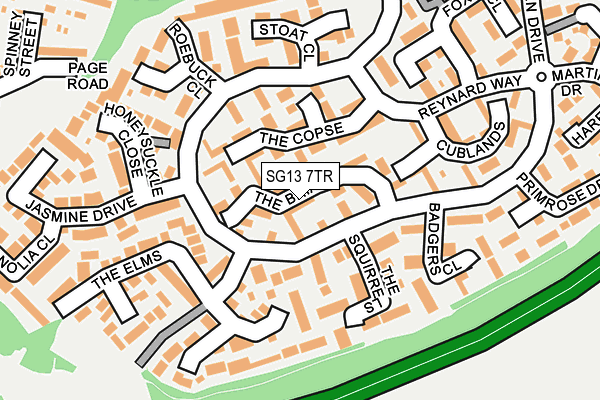 SG13 7TR map - OS OpenMap – Local (Ordnance Survey)
