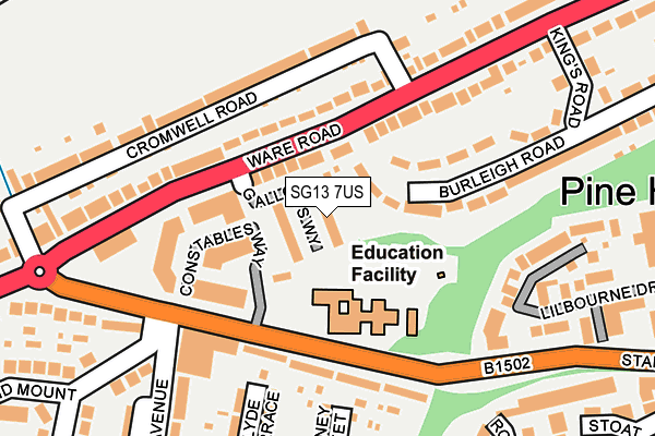 SG13 7US map - OS OpenMap – Local (Ordnance Survey)