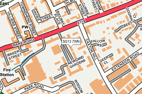 SG13 7WN map - OS OpenMap – Local (Ordnance Survey)