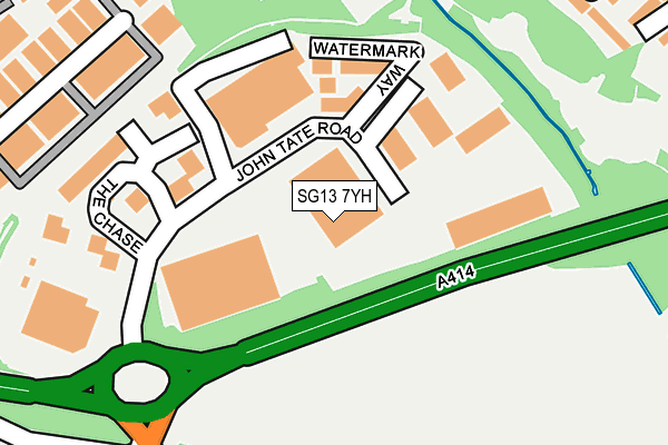 SG13 7YH map - OS OpenMap – Local (Ordnance Survey)