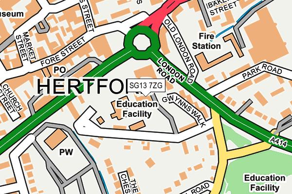 SG13 7ZG map - OS OpenMap – Local (Ordnance Survey)