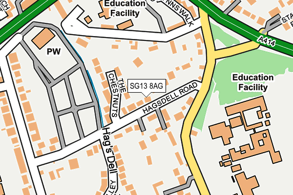 SG13 8AG map - OS OpenMap – Local (Ordnance Survey)