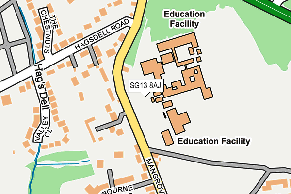 SG13 8AJ map - OS OpenMap – Local (Ordnance Survey)