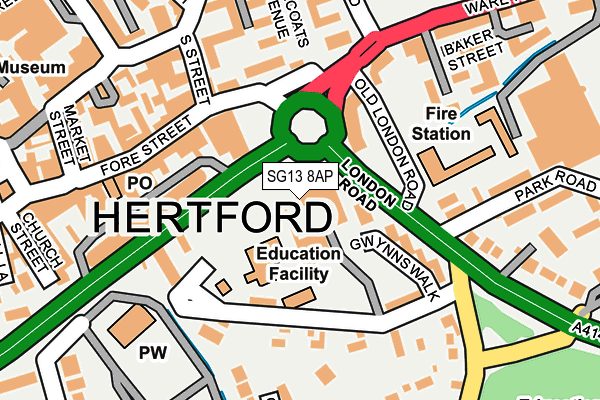 SG13 8AP map - OS OpenMap – Local (Ordnance Survey)