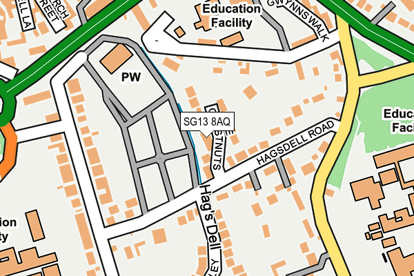 SG13 8AQ map - OS OpenMap – Local (Ordnance Survey)