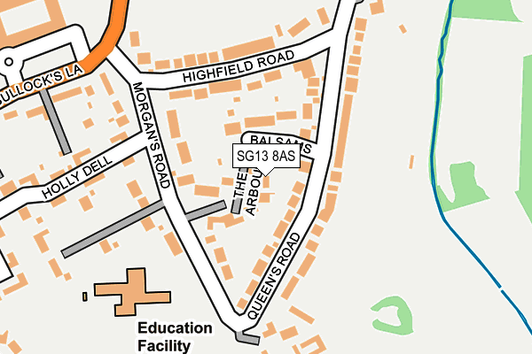 SG13 8AS map - OS OpenMap – Local (Ordnance Survey)