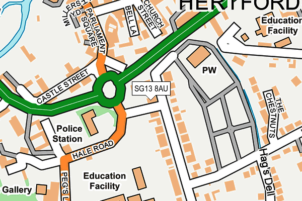 SG13 8AU map - OS OpenMap – Local (Ordnance Survey)