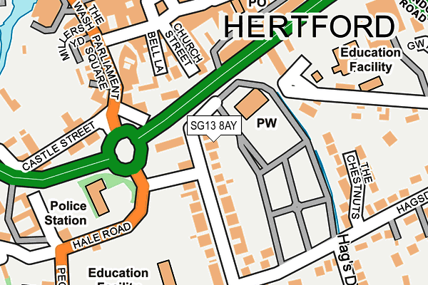 SG13 8AY map - OS OpenMap – Local (Ordnance Survey)