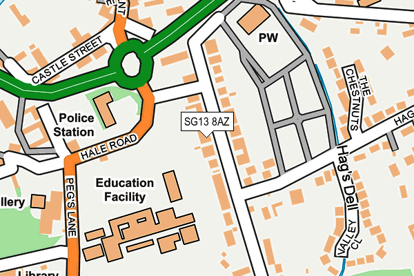 SG13 8AZ map - OS OpenMap – Local (Ordnance Survey)