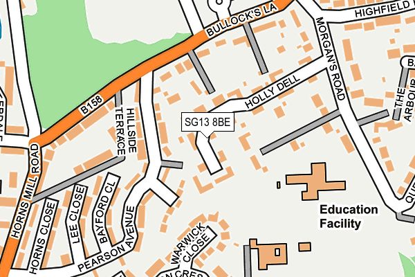 SG13 8BE map - OS OpenMap – Local (Ordnance Survey)